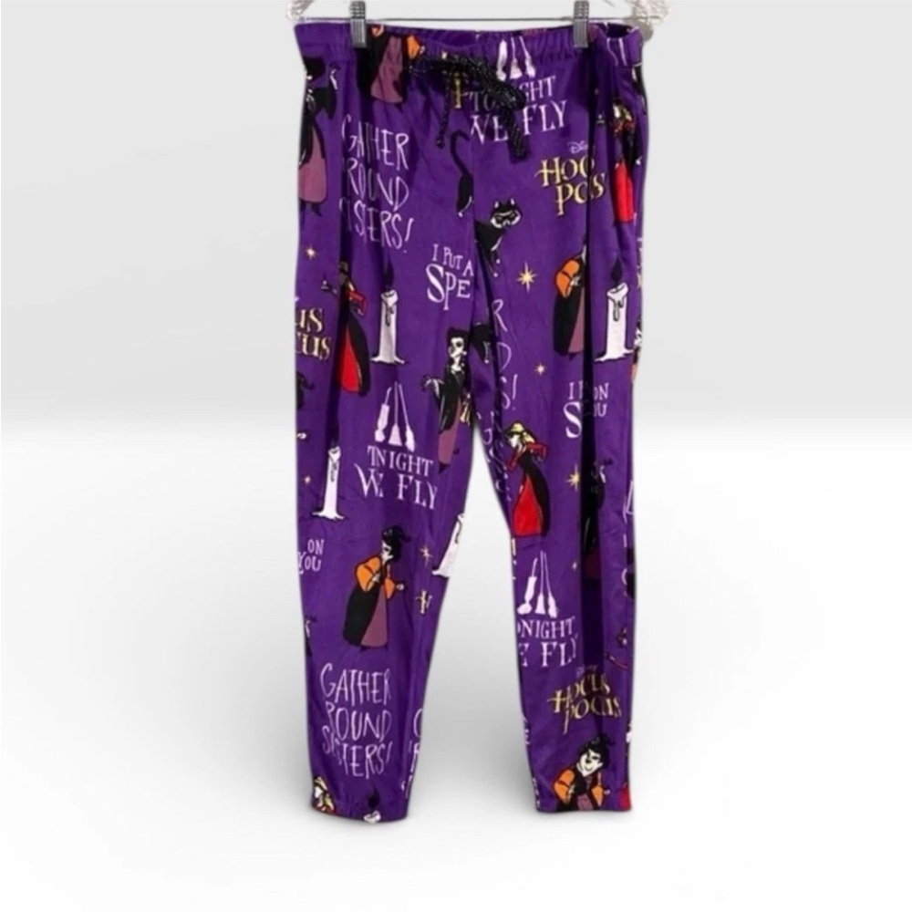 Disney Hocus Pocus Characters Womenโs Fleece Lounge/Pajama Drawstring Purple XL